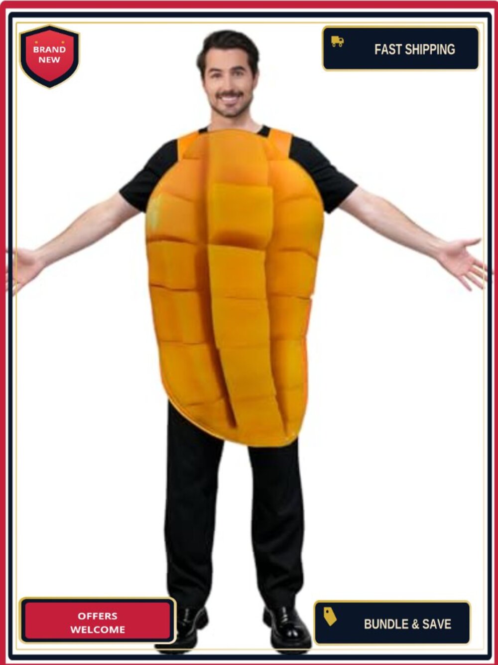 Adult Mango Costume Polyester Tunic Funny Fruit Cosplay Halloween